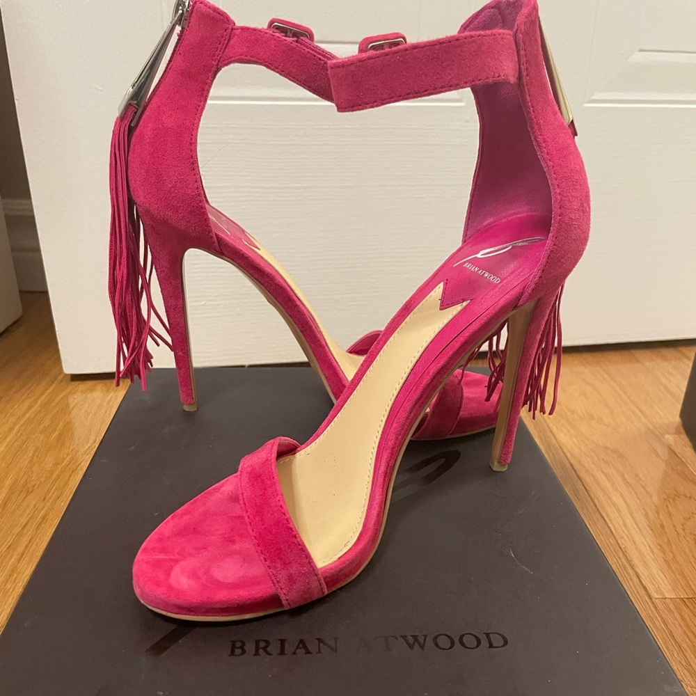 B Brian Atwood - Tosca Tassel Ankle Strap Sandal -7.5W